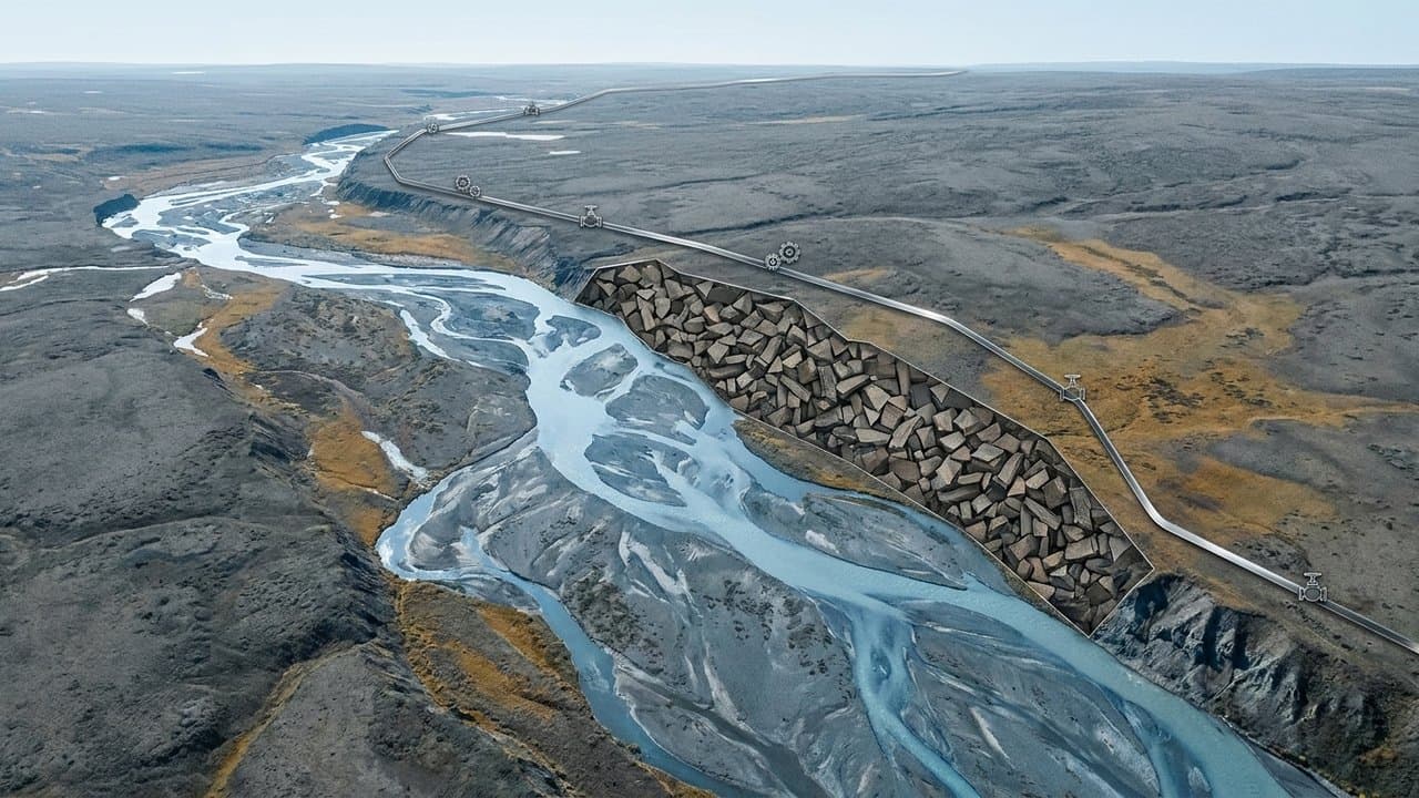 Cover image for article: A North Slope river keeps chewing toward the pipeline, and Alyeska keeps armoring it