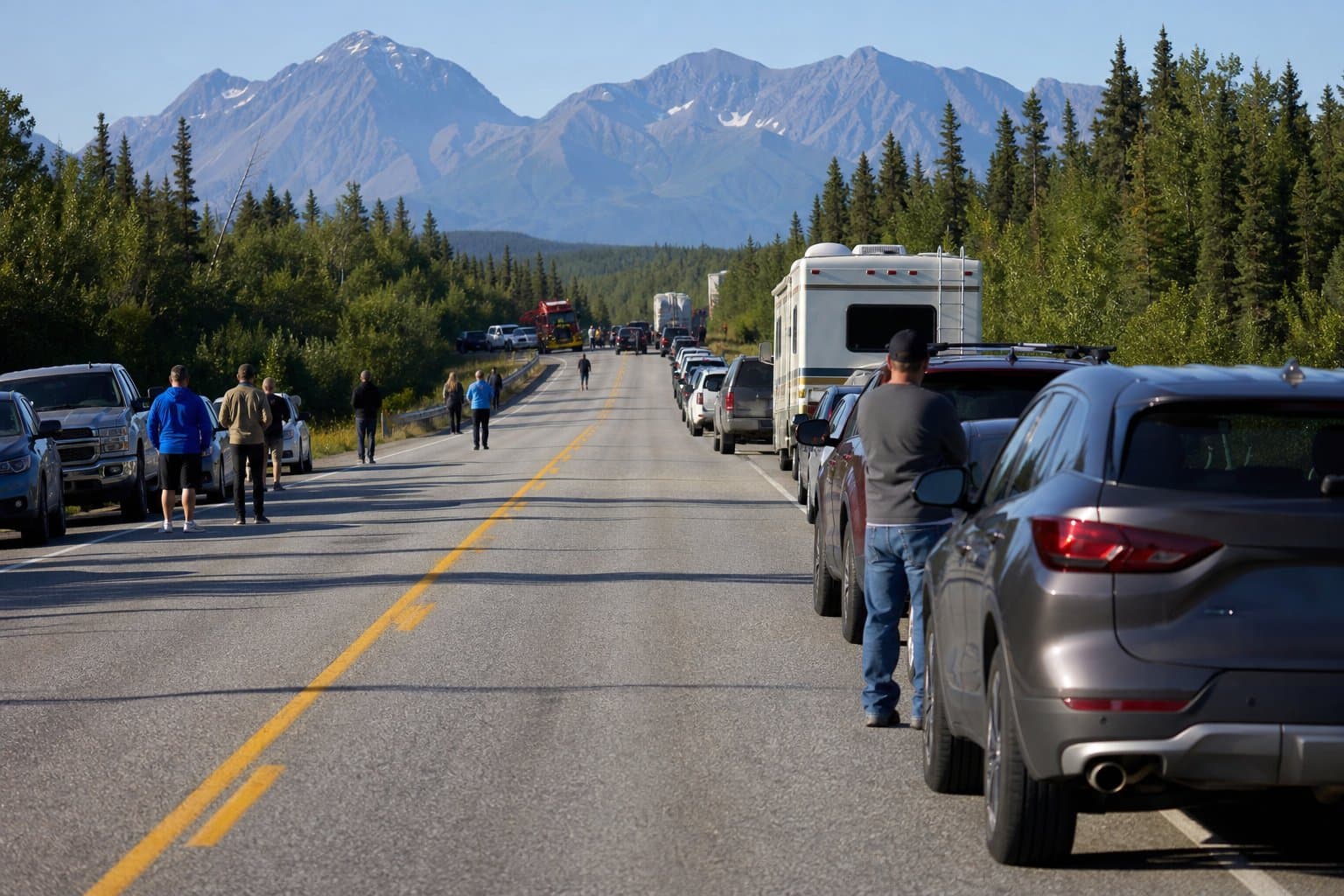 Cover image for article: Sterling Highway closed in both directions at Milepost 164 after collision